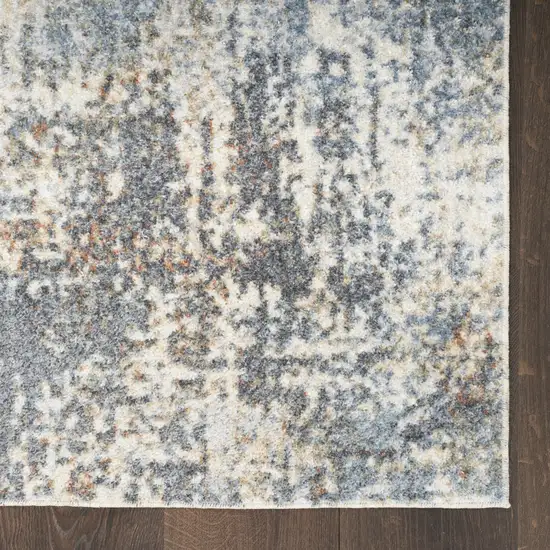 6' Tan Ivory And Black Abstract Runner Rug Photo 8
