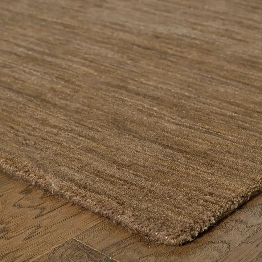 8' Tan Wool Hand Tufted Runner Rug Photo 8