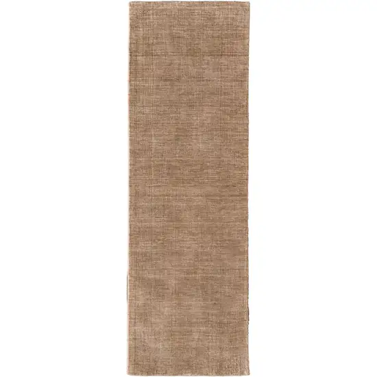 8' Tan Wool Hand Woven Area Rug Photo 2