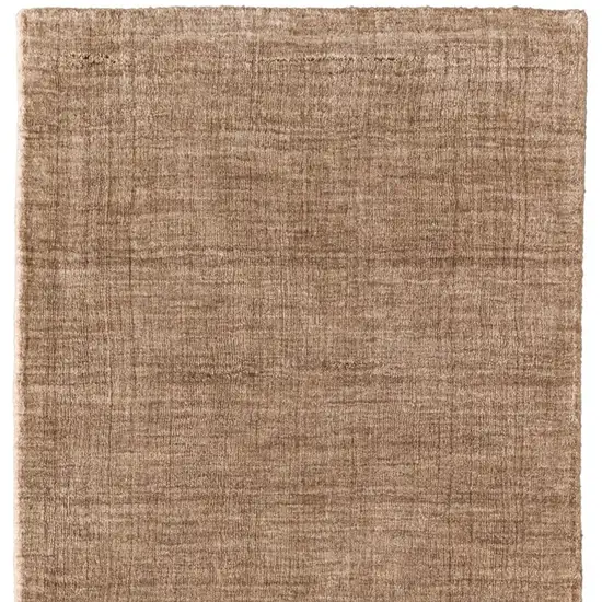8' Tan Wool Hand Woven Area Rug Photo 4