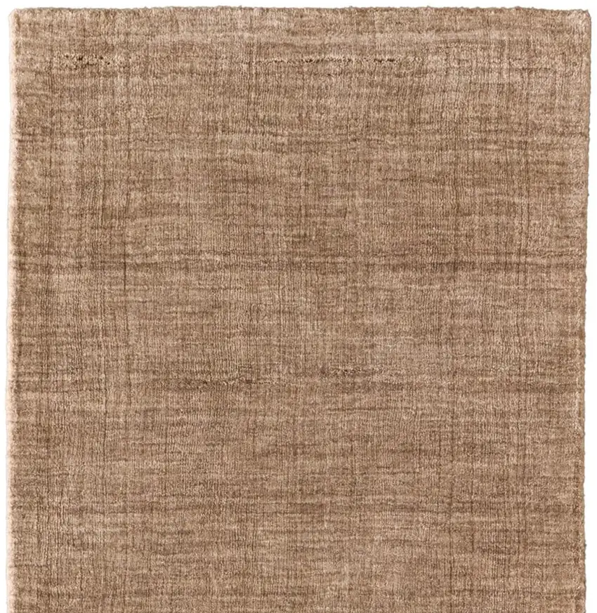 8' Tan Wool Hand Woven Area Rug Photo 4