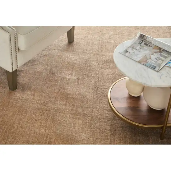 8' Tan Wool Hand Woven Area Rug Photo 5
