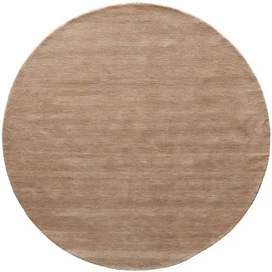 8' Tan Wool Hand Woven Area Rug Photo 4