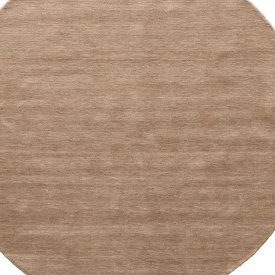 8' Tan Wool Hand Woven Area Rug Photo 3
