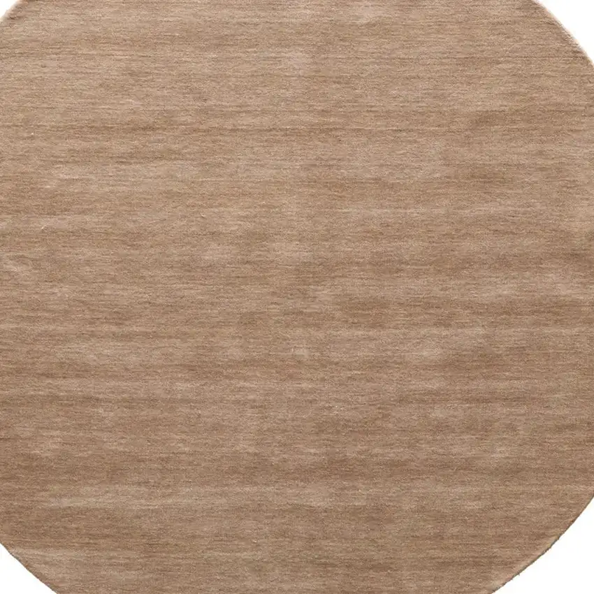 8' Tan Wool Hand Woven Area Rug Photo 3