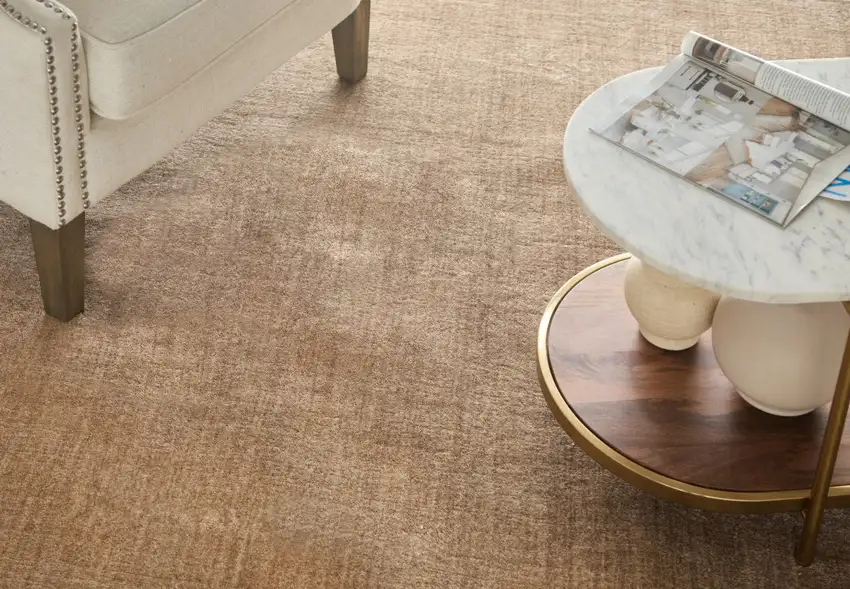 8' Tan Wool Hand Woven Area Rug Photo 5