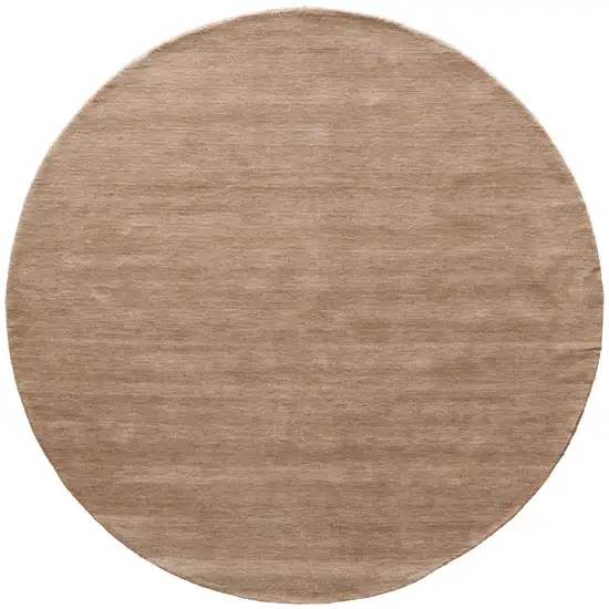 8' Tan Wool Hand Woven Area Rug Photo 2
