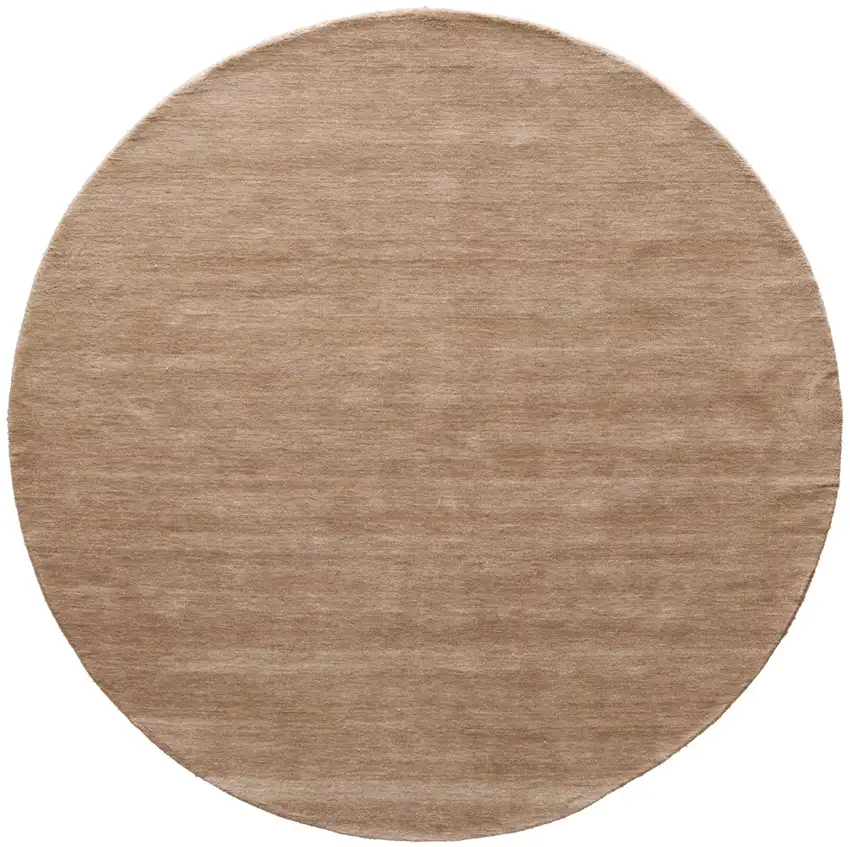 8' Tan Wool Hand Woven Area Rug Photo 2