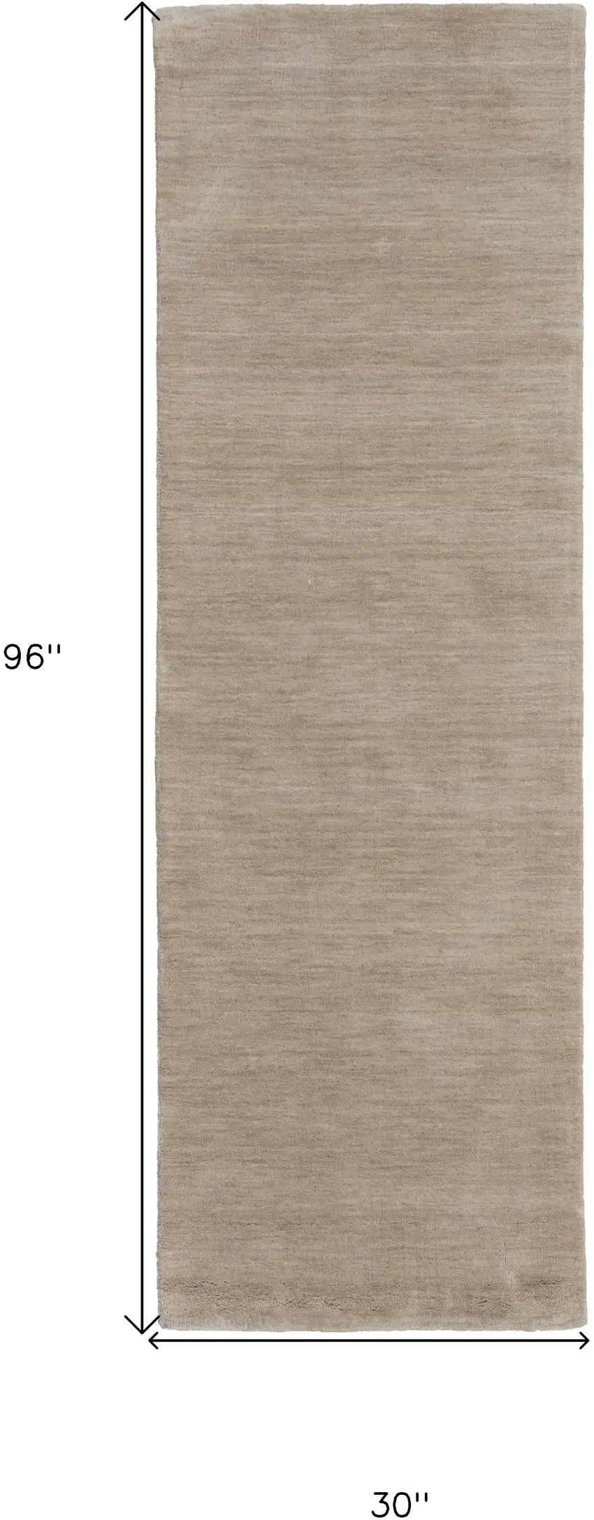 8' Tan Wool Hand Woven Runner Rug Photo 3