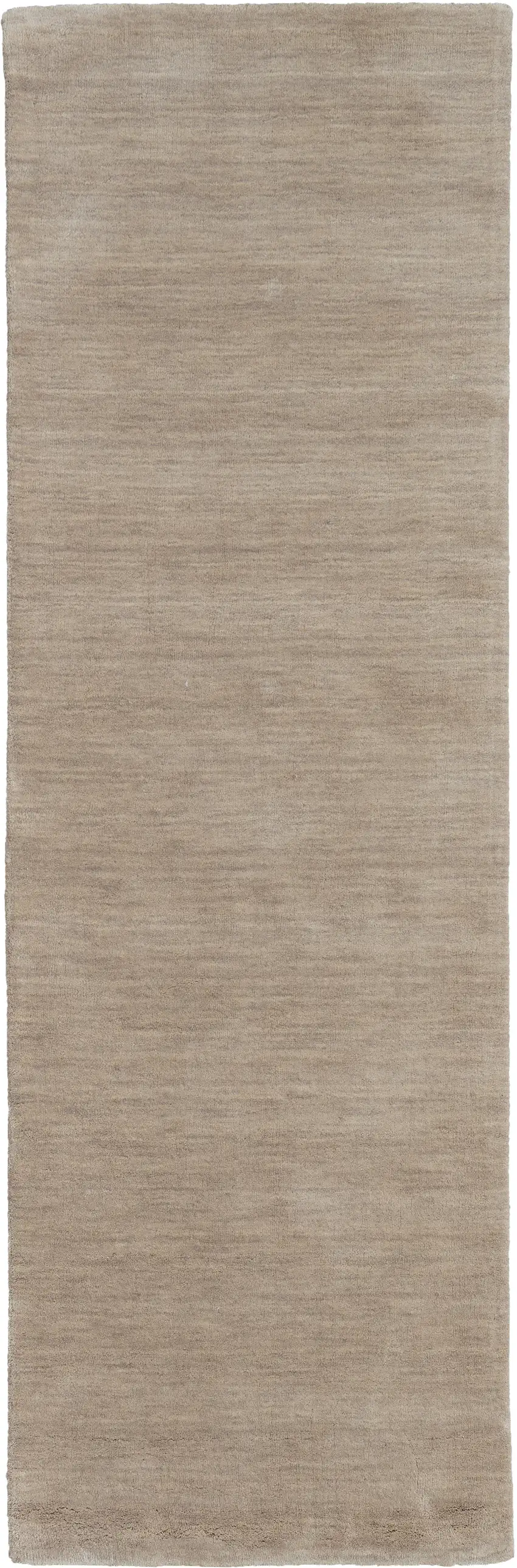 8' Tan Wool Hand Woven Runner Rug Photo 2