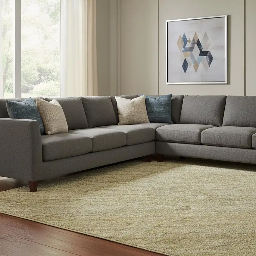 8' Tan Yellow And Beige Striped Washable Area Rug With UV Protection Photo 2