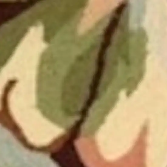 8' Tan and Dark Brown Botanical Leaves Hand Carved Handmade Runner Rug Photo 4