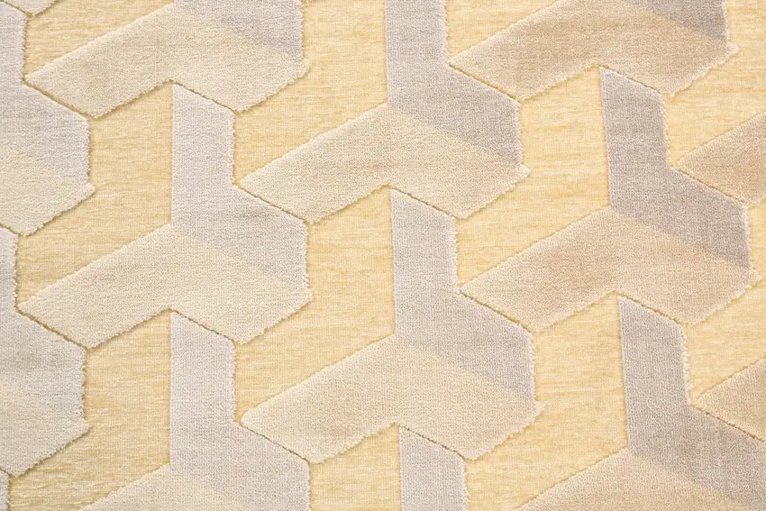 8' Tan and Gray Geometric Power Loom Runner Rug Photo 5