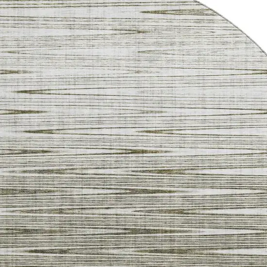 8' Taupe And Beige Abstract Washable Round Rug With UV Protection Photo 3