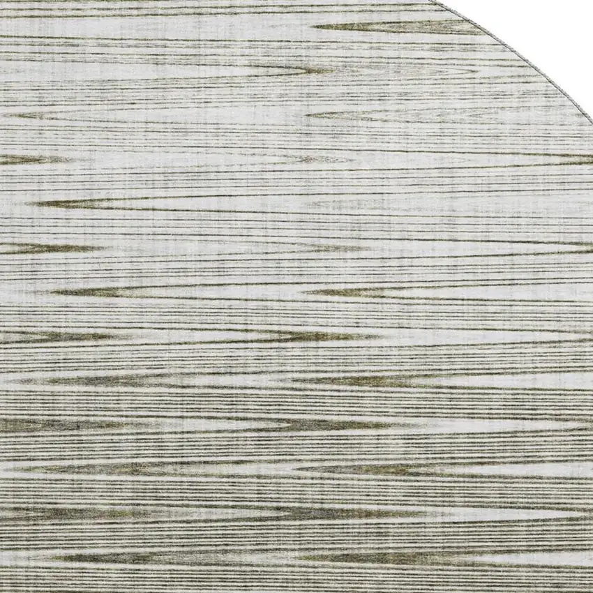 8' Taupe And Beige Abstract Washable Round Rug With UV Protection Photo 3