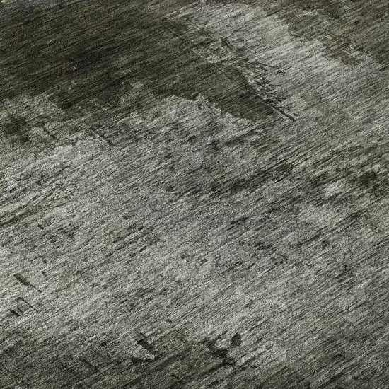 8' Taupe And Beige Abstract Washable Round Rug With UV Protection Photo 8