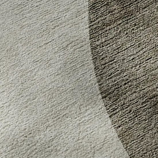 8' Taupe And Beige Geometric Washable Round Rug With UV Protection Photo 9