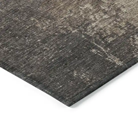 8' Taupe And Beige Round Abstract Washable Indoor Outdoor Area Rug Photo 8