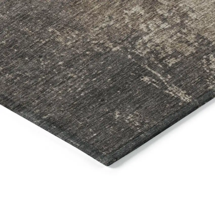 8' Taupe And Beige Round Abstract Washable Indoor Outdoor Area Rug Photo 8