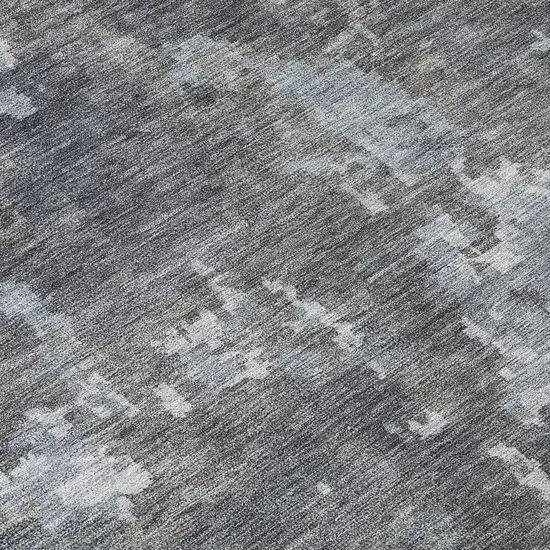 8' Taupe And Beige Round Abstract Washable Indoor Outdoor Area Rug Photo 9