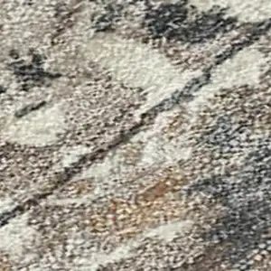 Photo of 8' Taupe And Beige Round Abstract Washable Indoor Outdoor Area Rug