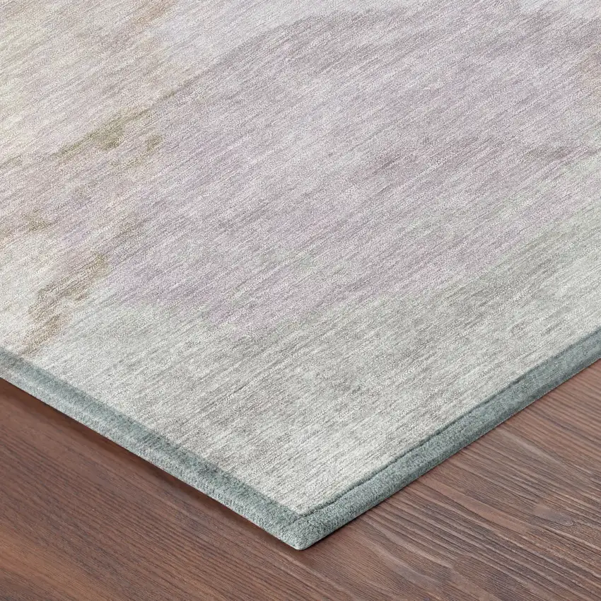 8' Taupe And Beige Round Abstract Washable Indoor Outdoor Area Rug Photo 6