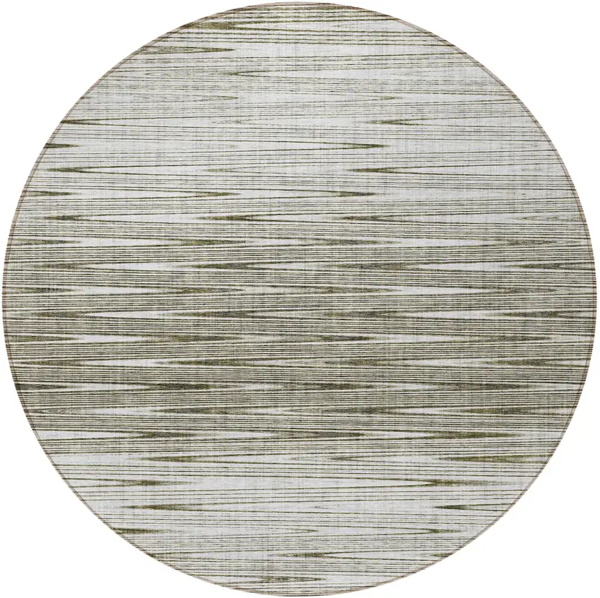 8' Taupe And Beige Round Abstract Washable Indoor Outdoor Area Rug Photo 5