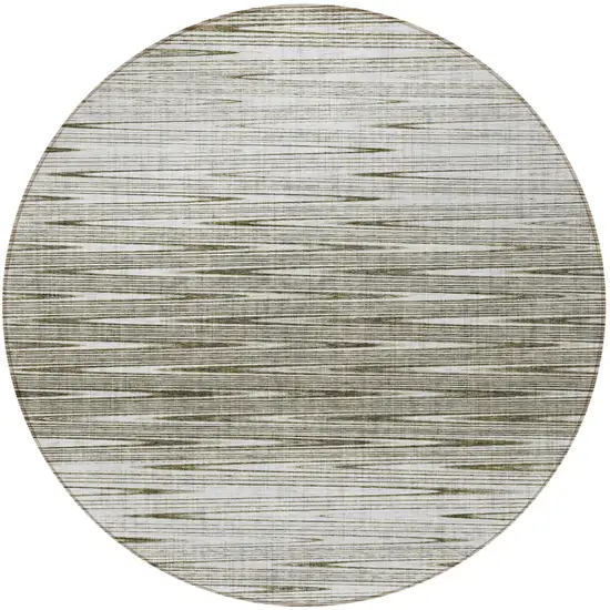 8' Taupe And Beige Round Abstract Washable Indoor Outdoor Area Rug Photo 5
