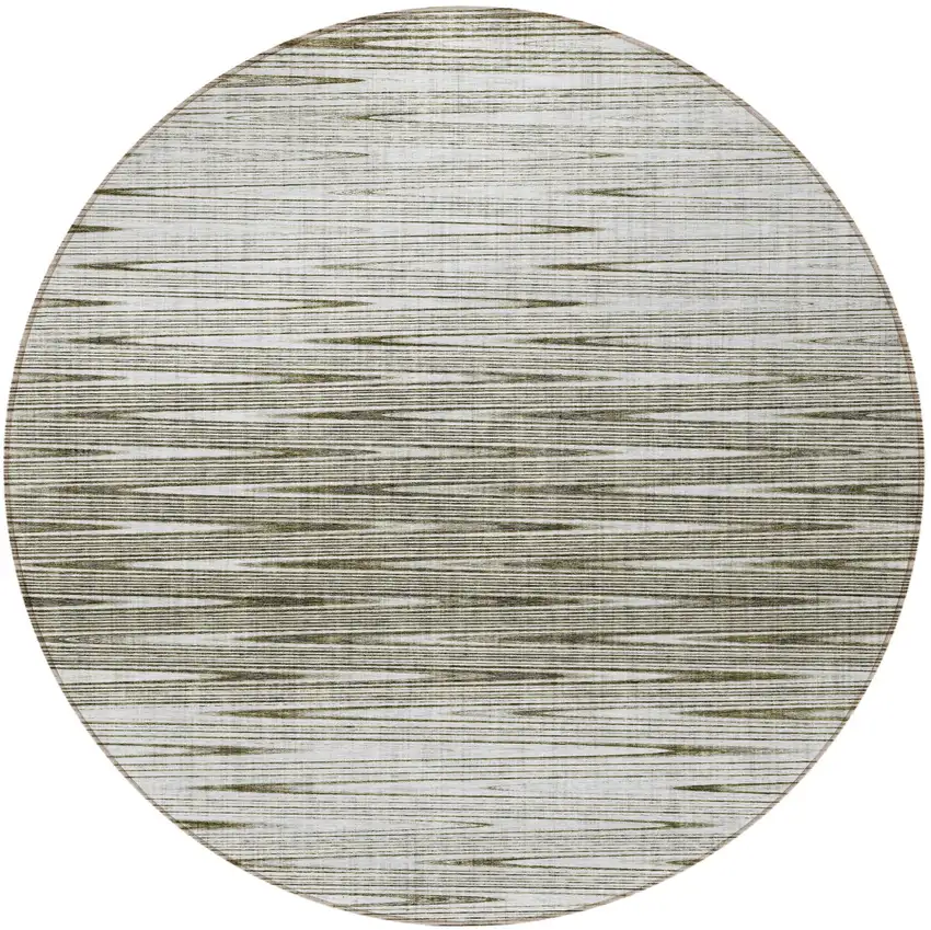 8' Taupe And Beige Round Abstract Washable Indoor Outdoor Area Rug Photo 5