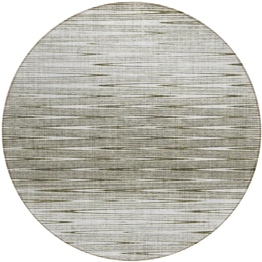 8' Taupe And Beige Round Abstract Washable Indoor Outdoor Area Rug Photo 2