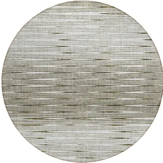 8' Taupe And Beige Round Abstract Washable Indoor Outdoor Area Rug Photo 4