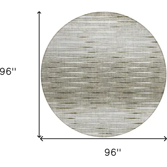 8' Taupe And Beige Round Abstract Washable Indoor Outdoor Area Rug Photo 3
