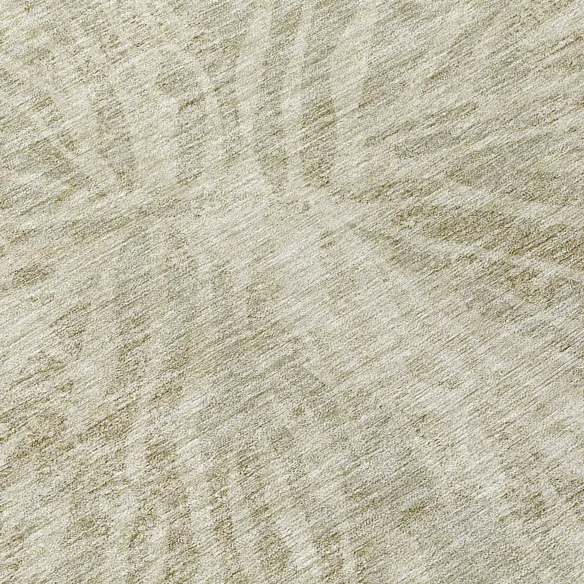 8' Taupe And Beige Round Abstract Washable Indoor Outdoor Area Rug Photo 8