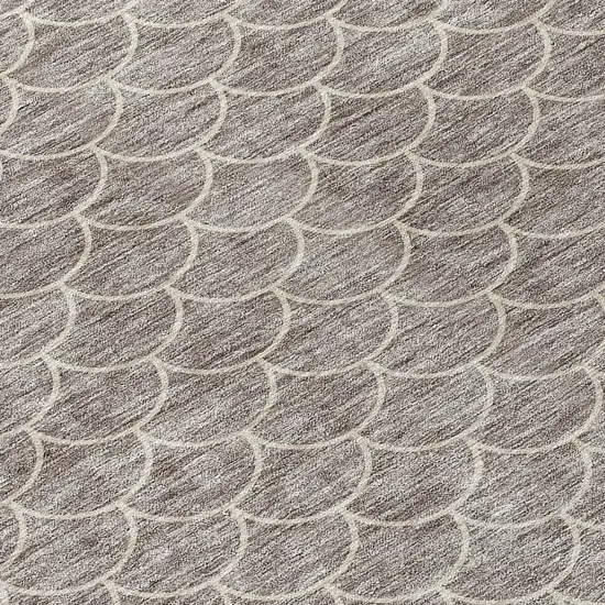 8' Taupe And Beige Round Geometric Washable Indoor Outdoor Area Rug Photo 8