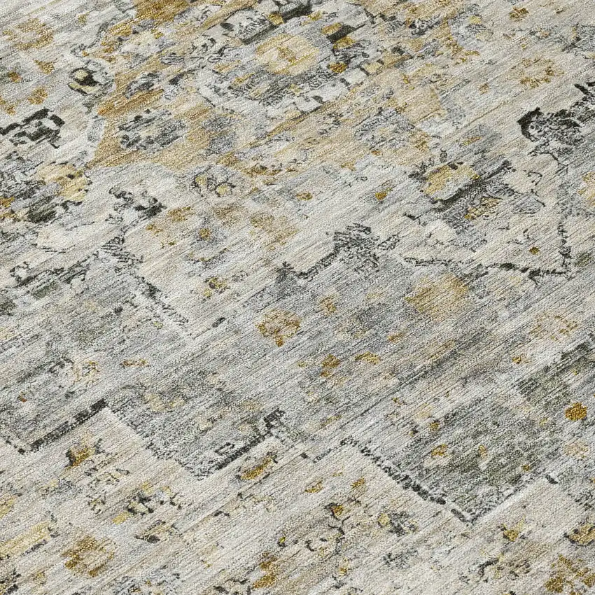 8' Taupe And Beige Round Medallion Washable Indoor Outdoor Area Rug Photo 8
