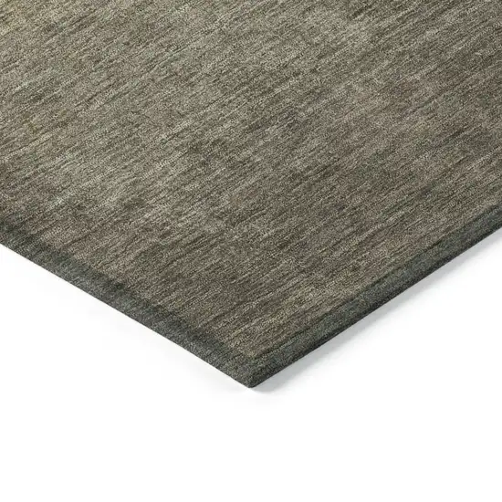 8' Taupe And Beige Round Ombre Washable Indoor Outdoor Area Rug Photo 8