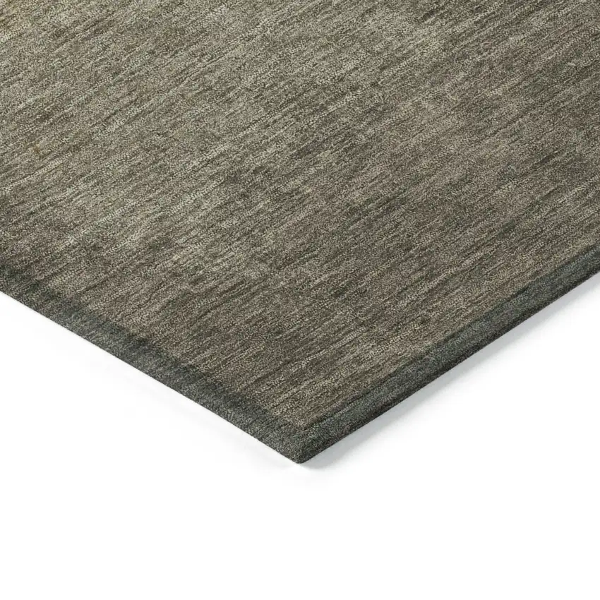 8' Taupe And Beige Round Ombre Washable Indoor Outdoor Area Rug Photo 8