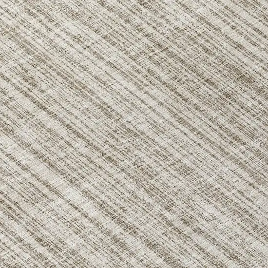 8' Taupe And Beige Round Striped Washable Indoor Outdoor Area Rug Photo 9
