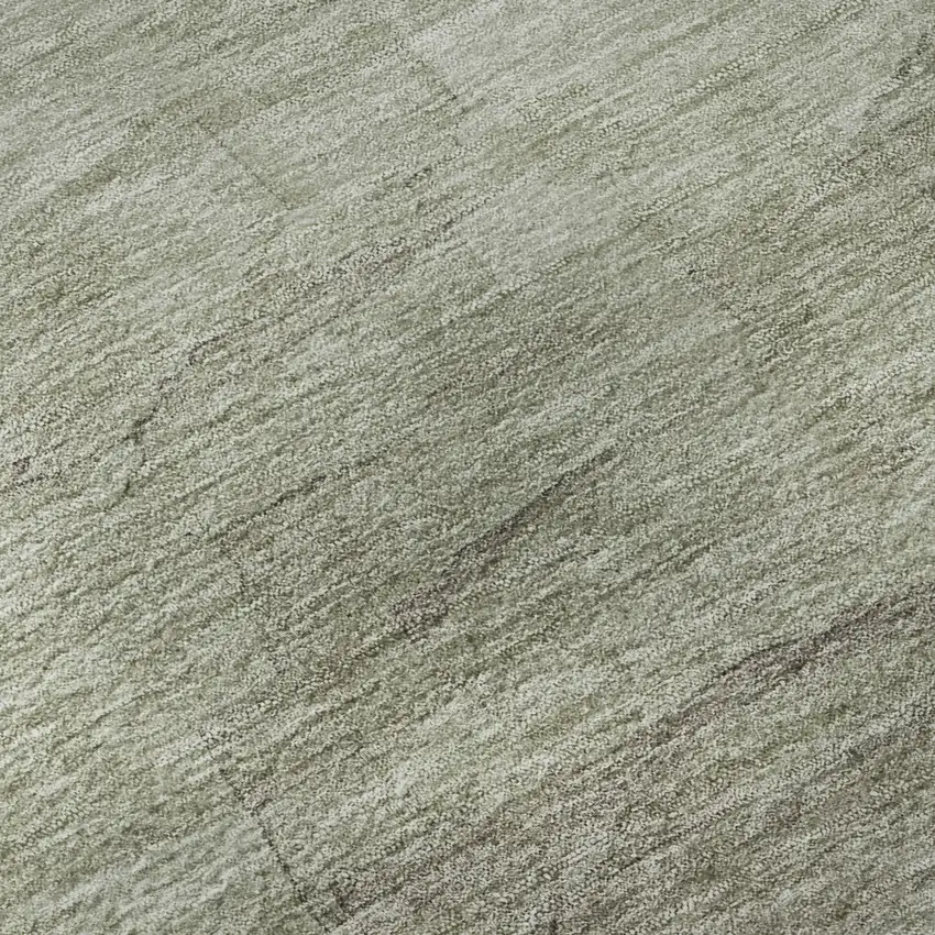 8' Taupe And Beige Striped Washable Area Rug With UV Protection Photo 9