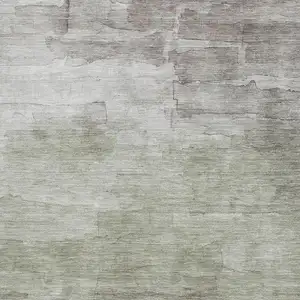 Photo of 8' Taupe And Beige Striped Washable Area Rug With UV Protection