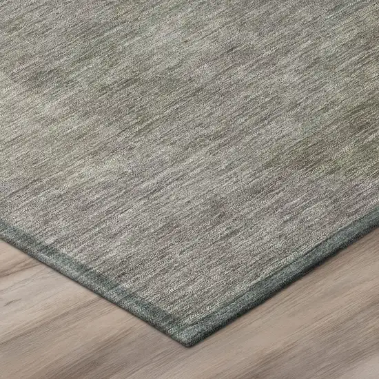 8' Taupe And Brown Round Abstract Washable Indoor Outdoor Area Rug Photo 4
