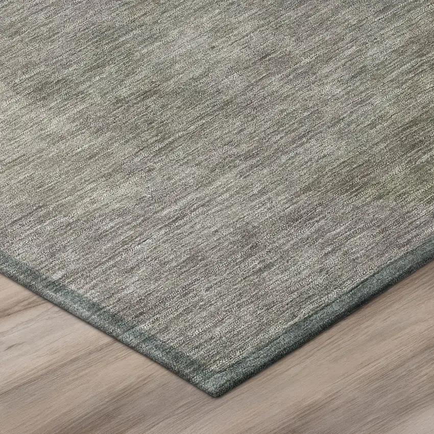 8' Taupe And Brown Round Abstract Washable Indoor Outdoor Area Rug Photo 4