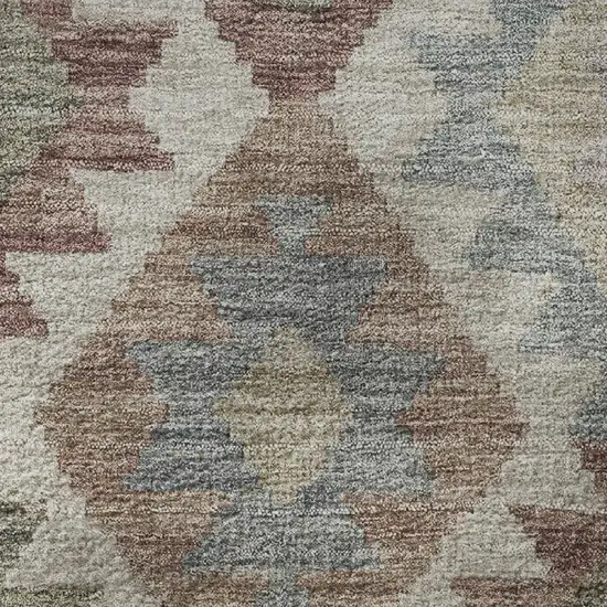 8' Taupe And Charcoal Tribal Washable Round Rug With UV Protection Photo 9