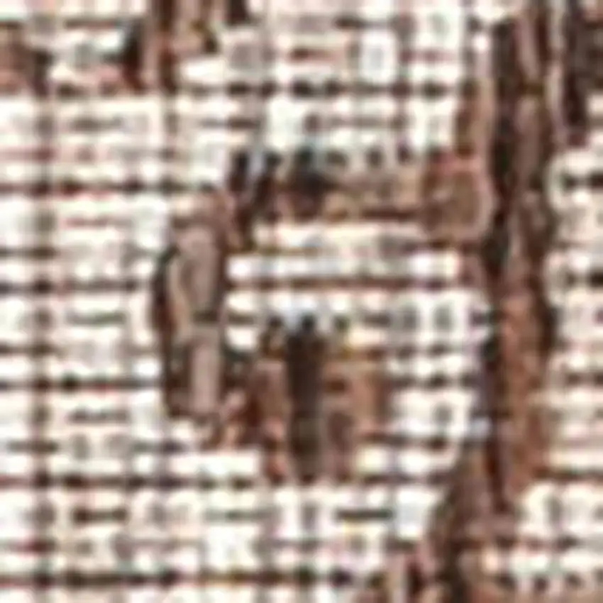 8' Taupe And Espresso Geometric Indoor Outdoor Runner Rug Photo 3