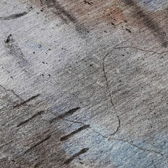 8' Taupe And Gray Abstract Washable Round Rug With UV Protection Photo 7