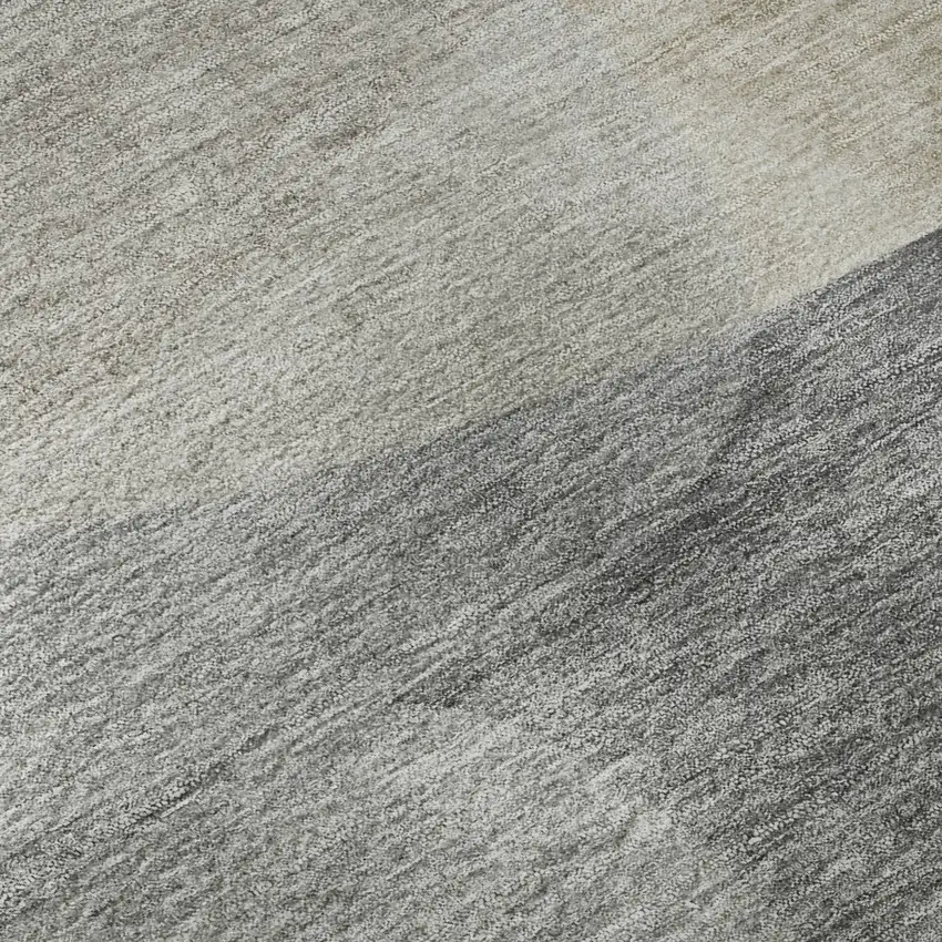 8' Taupe And Gray Abstract Washable Round Rug With UV Protection Photo 7