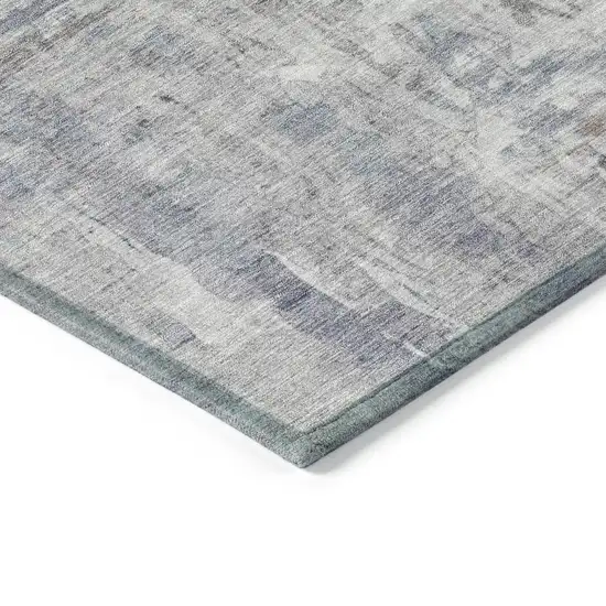 8' Taupe And Gray Round Abstract Washable Indoor Outdoor Area Rug Photo 6