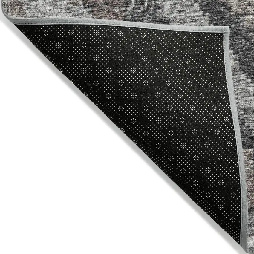 8' Taupe And Gray Round Aztec Washable Indoor Outdoor Area Rug Photo 8