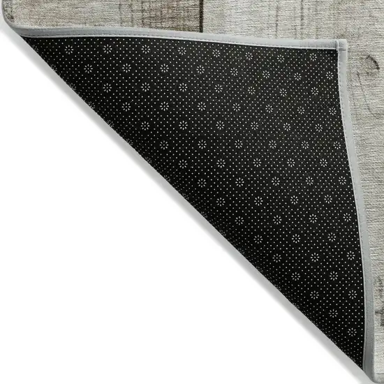 8' Taupe And Gray Round Geometric Washable Indoor Outdoor Area Rug Photo 5