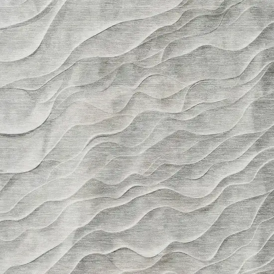 8' Taupe And Ivory Abstract Washable Area Rug With UV Protection Photo 2